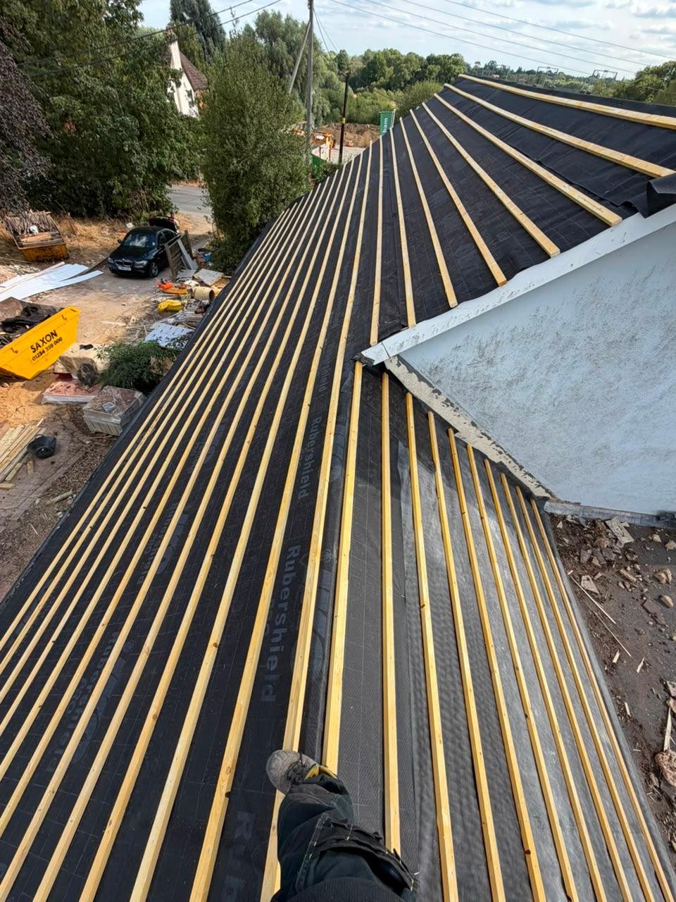 Completed tiled roof